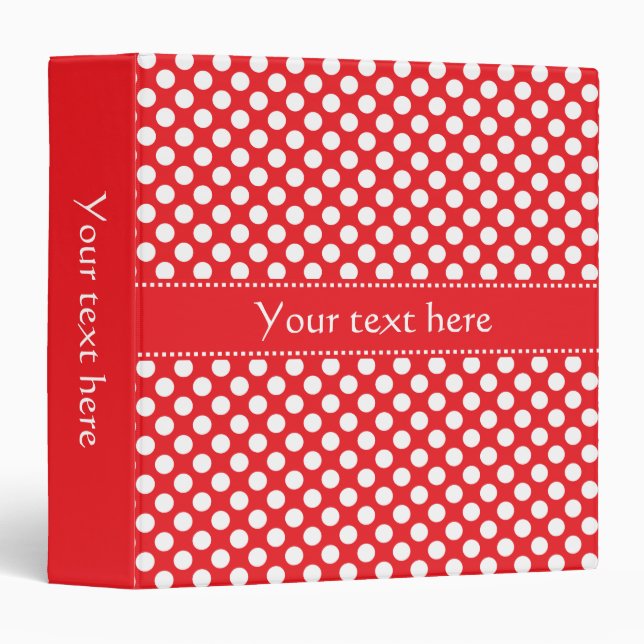 White and Red Polka Dot Binder (Front/Spine)