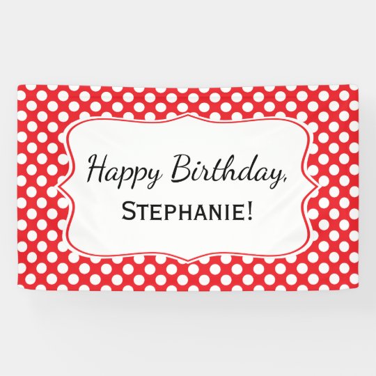 White And Red Polka Dot Birthday Banner