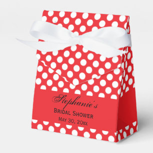 White and Red Polka Dot Bridal Shower Favor Boxes