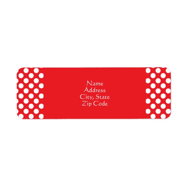 White and Red Polka Dot Label (Front)