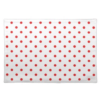 White And Red Polka Dot Placemat by OrganicSaturation at Zazzle
