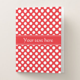 White and Red Polka Dot Pocket Folder