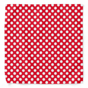 White and Red Polka Dots Bandana