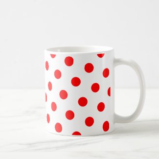 White and Red Polka Dots Coffee Mug