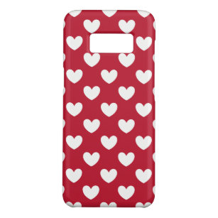 White and red polka hearts Case-Mate samsung galaxy s8 case