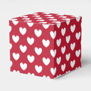 White and red polka hearts favor boxes