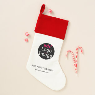 White and Red Professional Business Chic Custom  Christmas Stocking