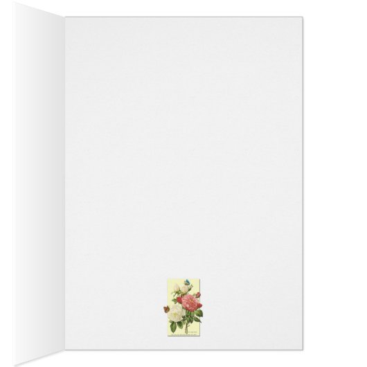 White and Red Roses Botanical Art Card (Inside (Right))