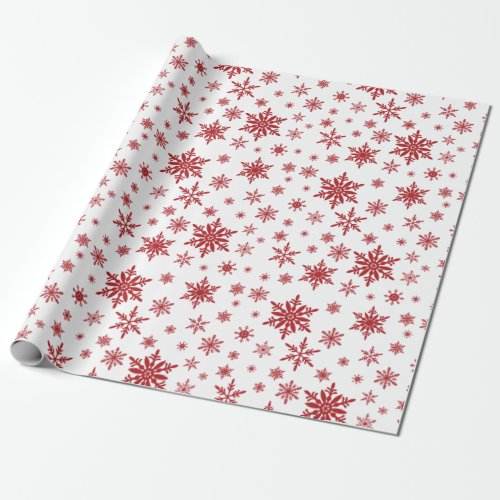 white and red snowflake holiday wrapping paper