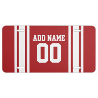 White and Red Sports Jersey Custom Name Number
