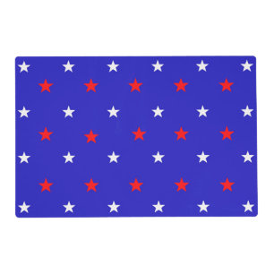 White and Red Stars - Starry Sky Pattern Placemat