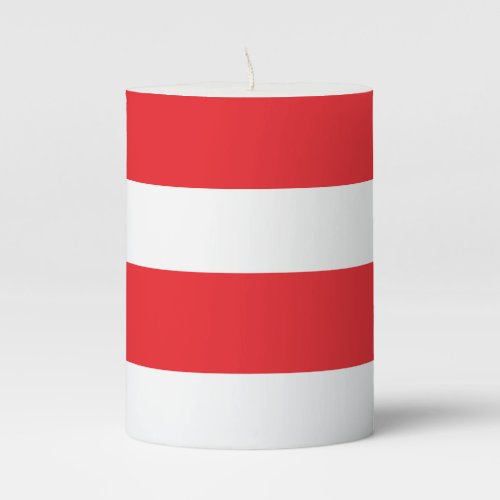 White and red striped pillar candle