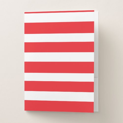 White and red striped pocket folder