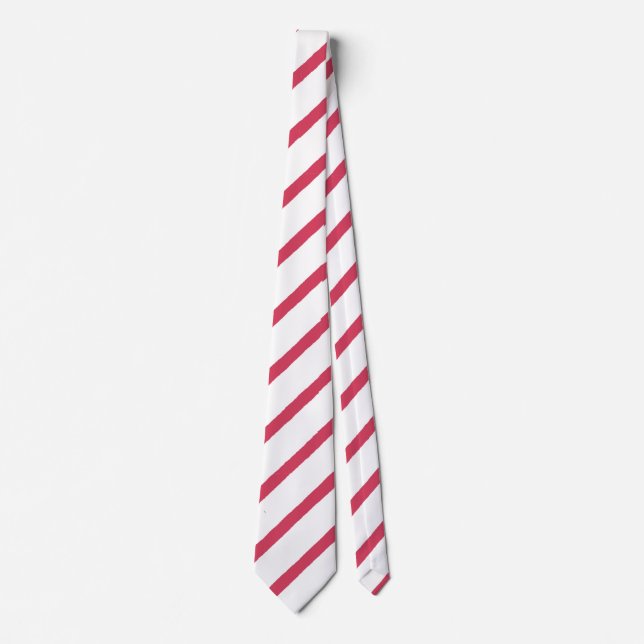 White and red stripes Christmas Neck Tie (Front)