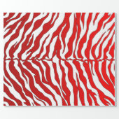 White And Red Tiger Stripes Animal Print Wrapping Paper (Flat)