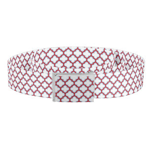 White and Red Trellis, Lattice, Quatrefoil Belt