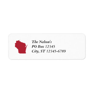 White and Red Wisconsin Label