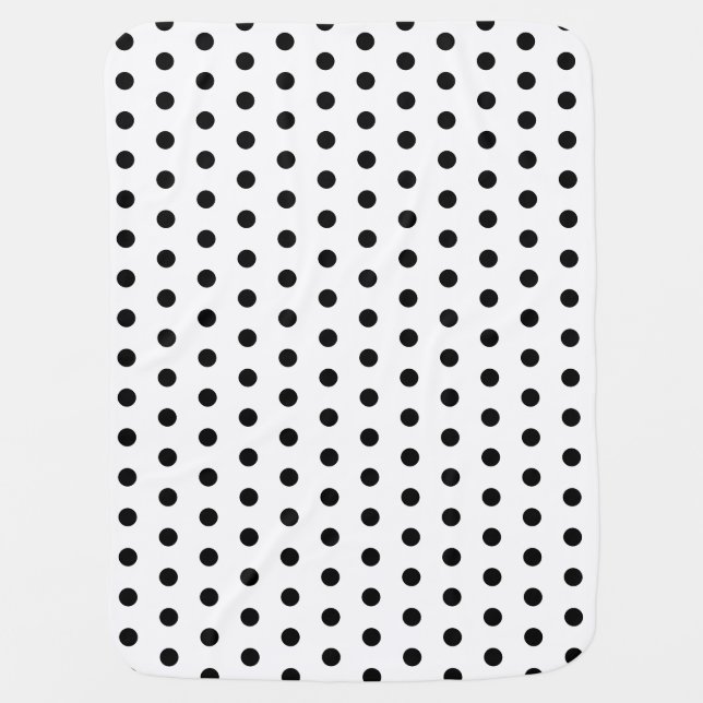 White and Red with Black Dots Baby Blanket (Front)