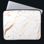 White and Rose Gold Marble Designer Laptop Sleeve<br><div class="desc">A white and faux rose gold marble pattern feels luxurious and rich on this stylish laptop sleeve. Art and design © 1201AM Design Studio</div>