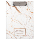 White and Rose Gold Marble Designer Personalized