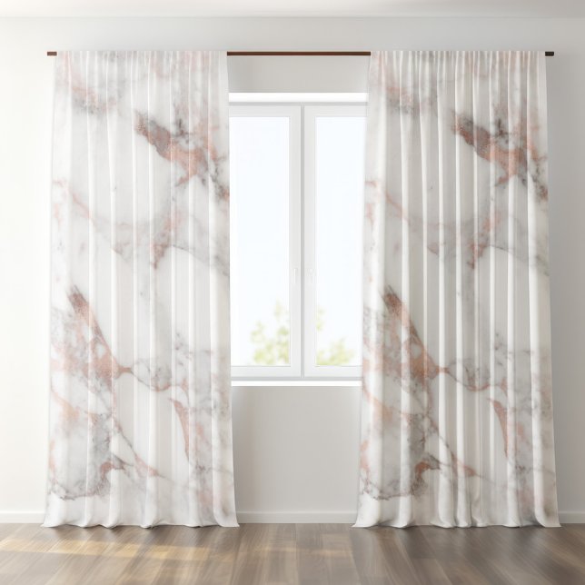 White and rose-gold marble texture sheer curtains (Creator Uploaded)