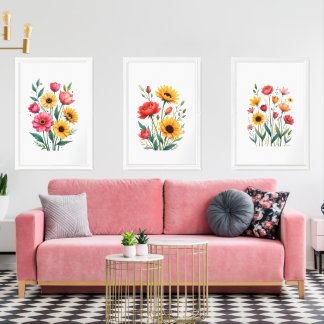White and Rose Gold Mosque Wall Art Set of 3