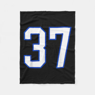 White And Royal Blue Number 37 Jersey Player Unifo Fleece Blanket