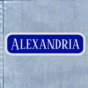 White and Royal Blue Rectangular Patch