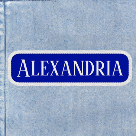 White And Royal Blue Rectangular Patch