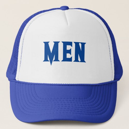 White and Royal Color Men Text name Handsome Giant Trucker Hat