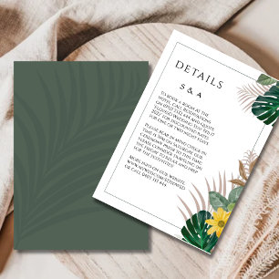 White and Sage Green Modern Wedding Enclosure Card