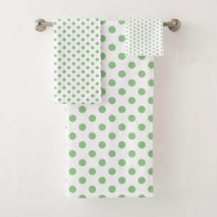 Set of 3 Sage Green Polka Dot Elsie Tea Towels