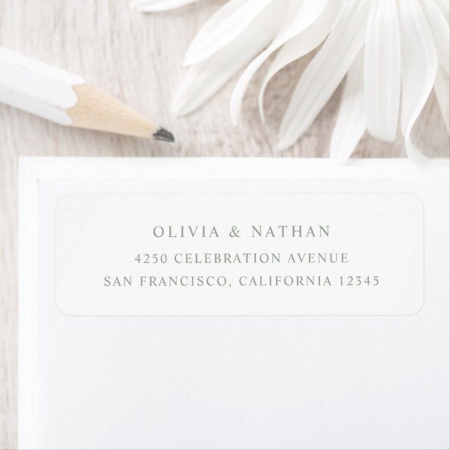 White and Sage Green | Simple Elegant Text Label (Insitu)