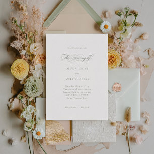 White and Sage   Minimal Italian Elegance Wedding Invitation