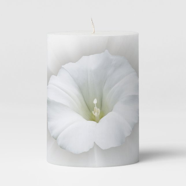 white and shades of gray pillar candle (Front)