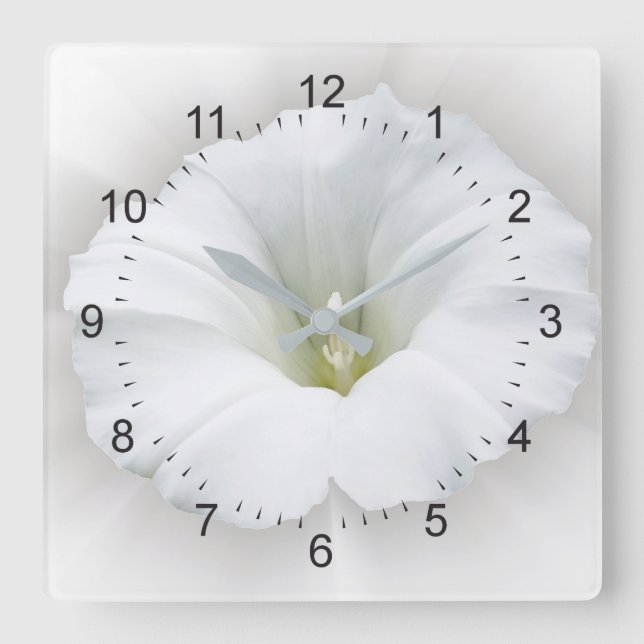 white and shades of gray square wall clock (Front)
