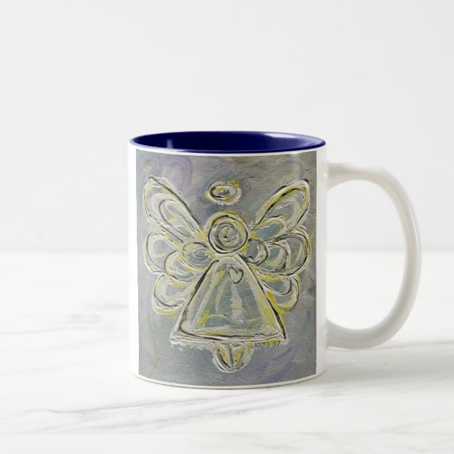 White and Silver Angel Mug or Cup (Right)