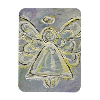 White and Silver Guardian Angel Custom Magnet
