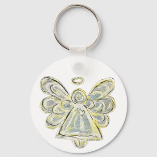 White and Silver Light Guardian Angel Keychain