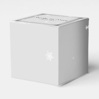 White and Silver Snowflake Wedding Favor Box