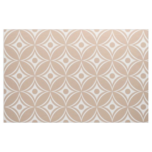 White And Tan Retro Geometric Seamless Pattern Fabric