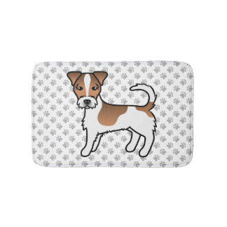 White And Tan Rough Coat Jack Russell Terrier Dog Bath Mat