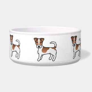 White And Tan Rough Coat Jack Russell Terrier Dog Bowl