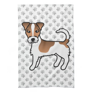White And Tan Rough Coat Jack Russell Terrier Dog Kitchen Towel