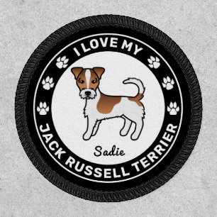 White And Tan Rough Coat Jack Russell Terrier Dog Patch
