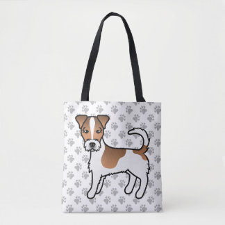 White And Tan Rough Coat Jack Russell Terrier Dog Tote Bag