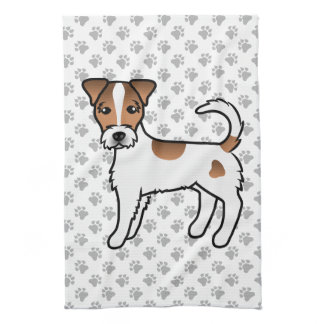 White And Tan Rough Coat Parson Russell Terrier Kitchen Towel