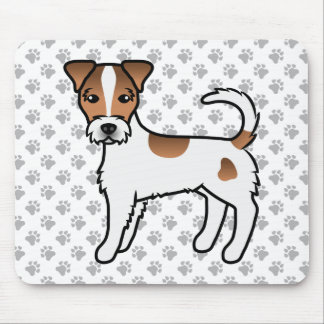 White And Tan Rough Coat Parson Russell Terrier Mouse Pad