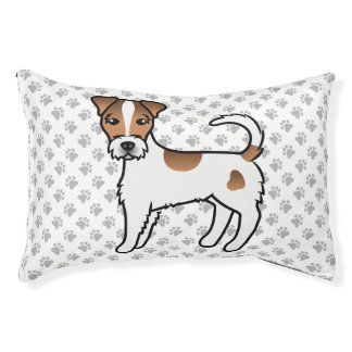 White And Tan Rough Coat Parson Russell Terrier Pet Bed