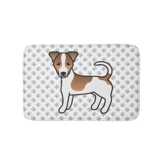 White And Tan Smooth Coat Jack Russell Terrier Dog Bath Mat